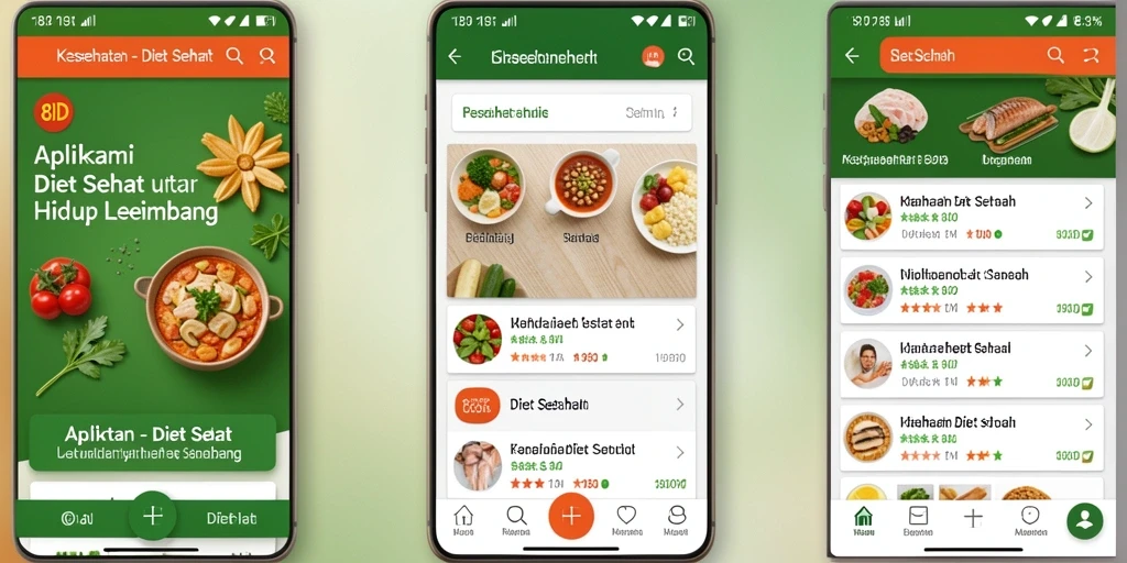 Tampilan antarmuka aplikasi 8ID yang user-friendly untuk diet sehat.