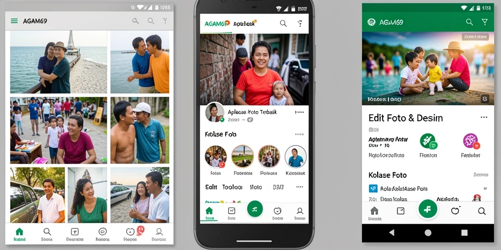 Tampilan antarmuka AGAM69 dengan fitur kolase foto yang menarik.