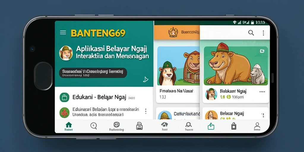 Antarmuka BANTENG69 yang intuitif untuk belajar ngaji.
