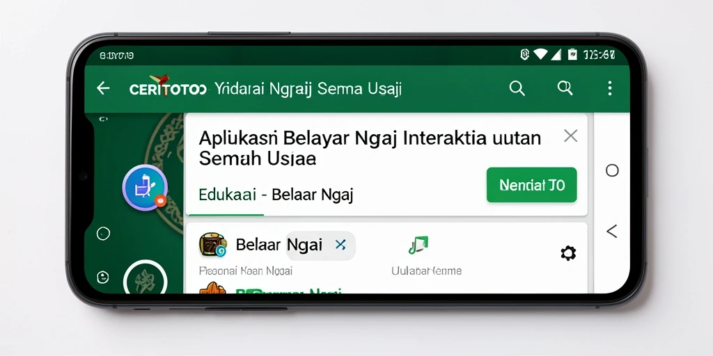 Tampilan antarmuka CERITOTO yang sederhana dan menarik untuk belajar ngaji.