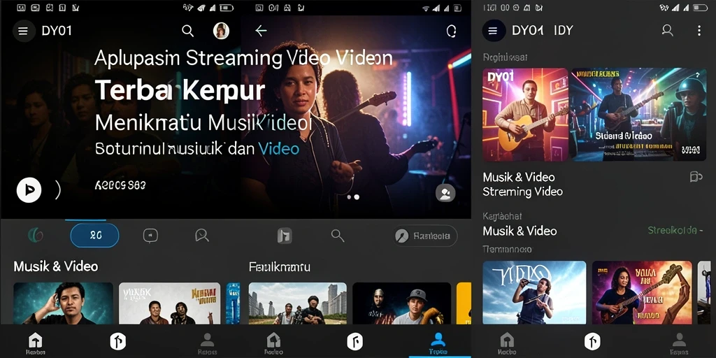 Antarmuka pengguna DY01 yang menarik untuk Streaming Video.