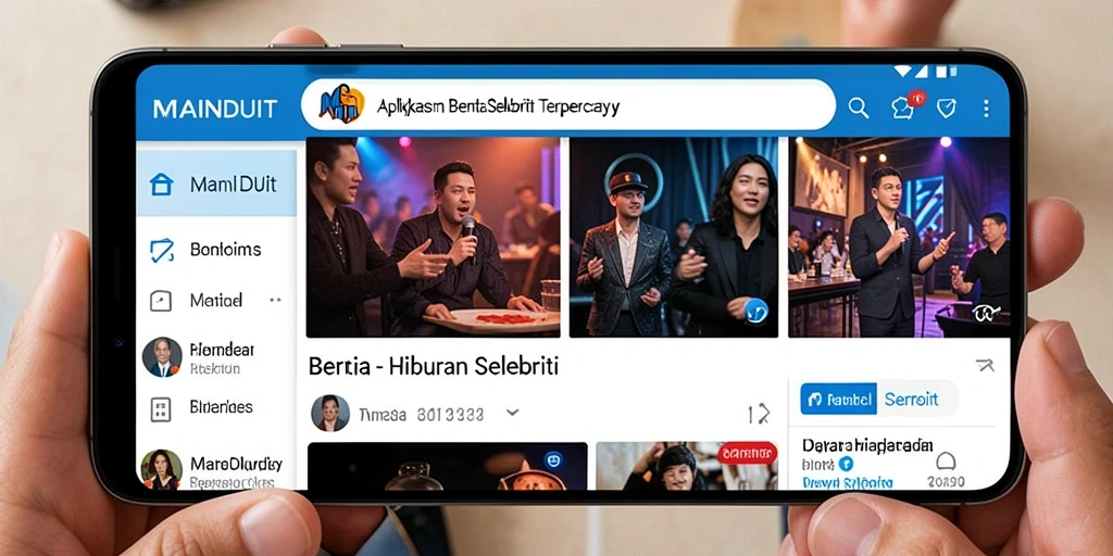 Antarmuka MAINDUIT yang menarik dan informatif tentang dunia hiburan.