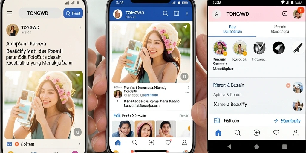 Antarmuka pengguna TONGWD yang intuitif untuk aplikasi Kamera Beautify.