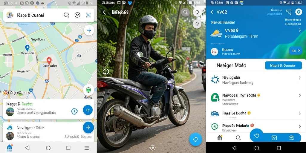 Antarmuka utama VV62 untuk navigasi motor yang mudah digunakan.